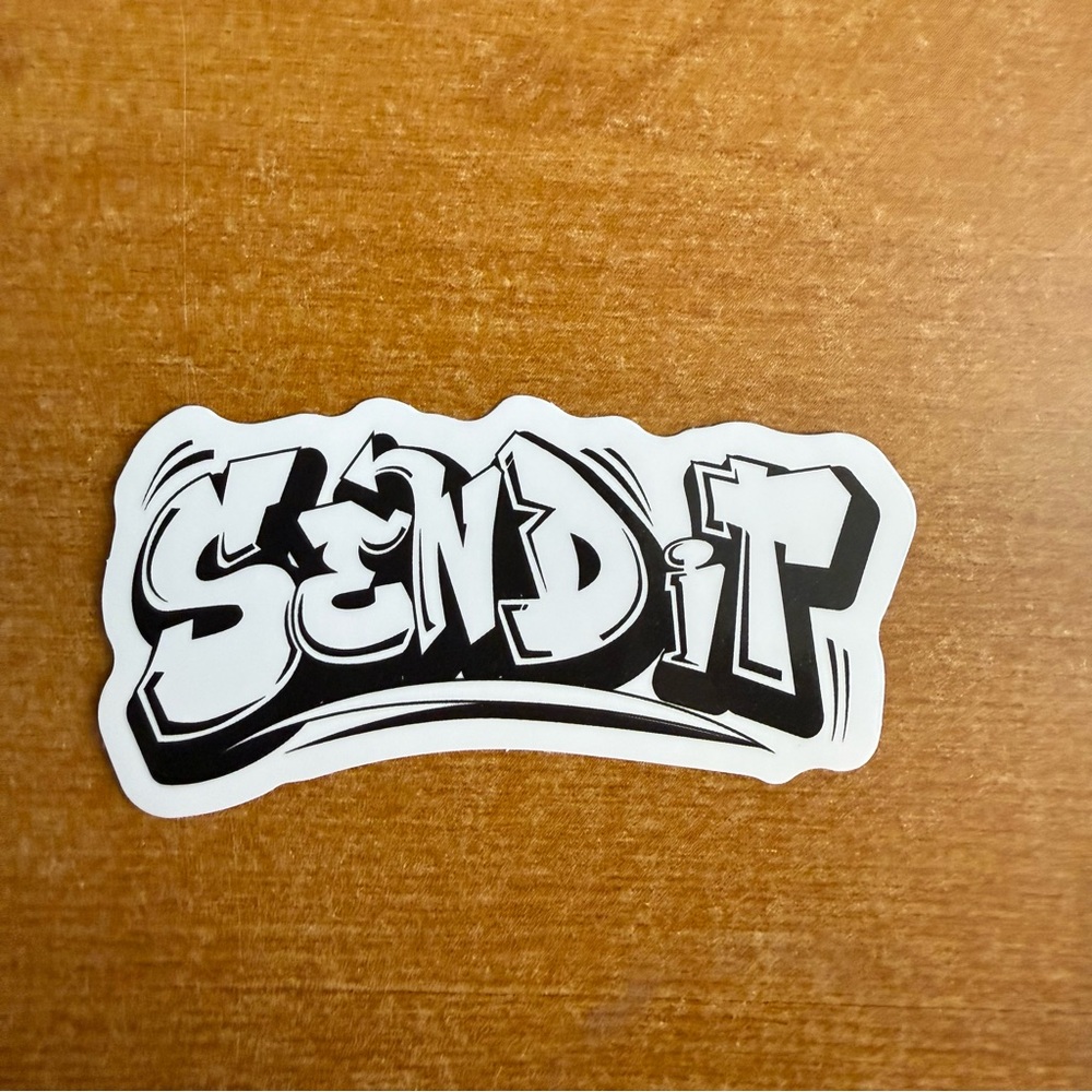 Black and White 'Send It' Sticker‎